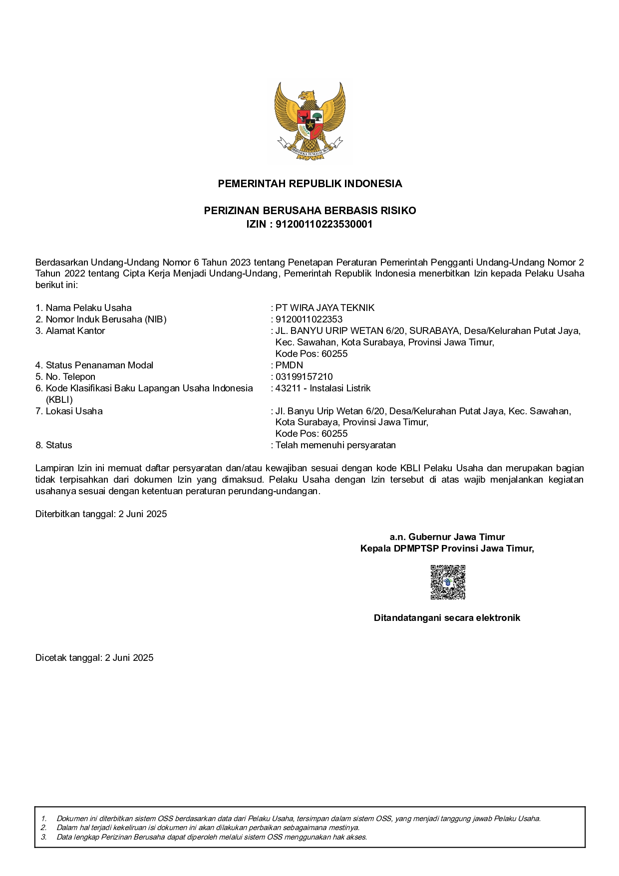 12. SBUJPTL, IUJPTL, NIB BERBASIS RESIKO DAN SERTIFIKAT SERKOM PT. WIRA JAYA TEKNIK_page-0003